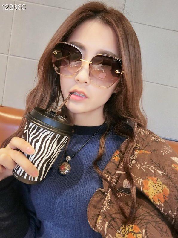 GUCCI古馳 GG0377S 開放式設計 雙Glogo 女款太陽鏡  lly1231